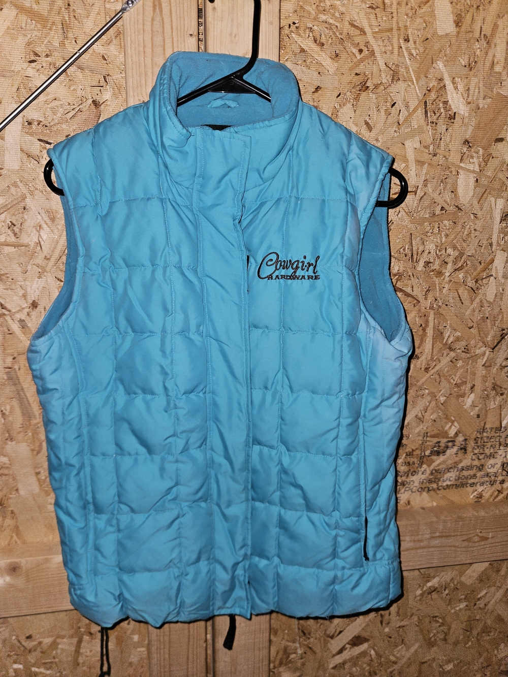 Cowgirl Tuff Teal Blue Quilted Puffer Vest